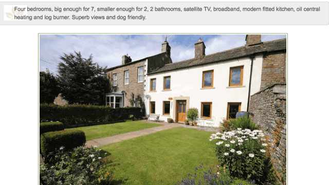 Dales View Holiday Cottage